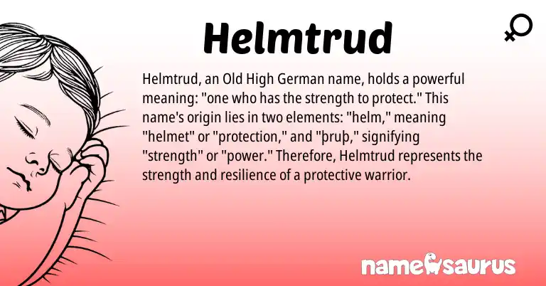 Infographic about Helmtrud name meaning, Helmtrud is a name from Old High German origin(s).