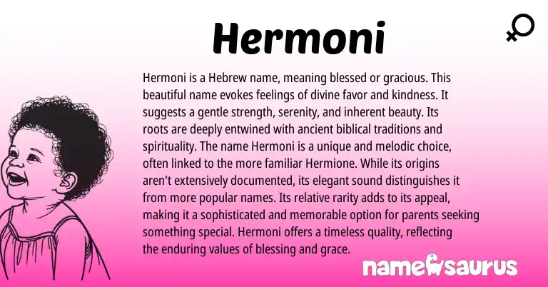 Infographic about Hermoni name meaning, Hermoni is a name from Hebrew, Biblical origin(s).