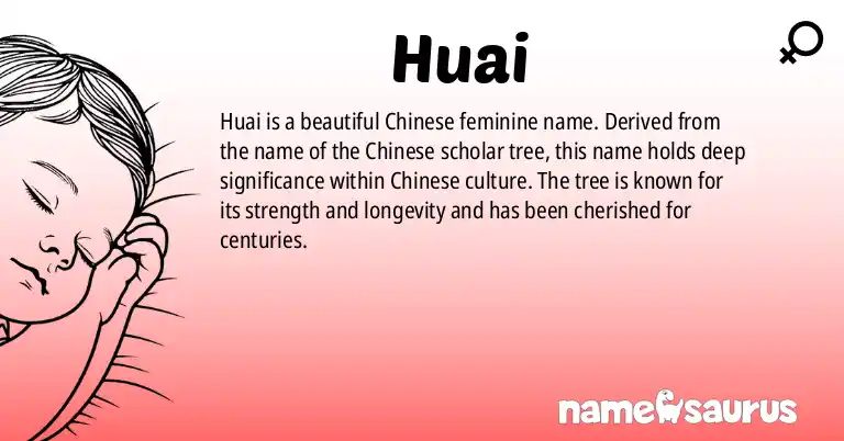 Infographic about Huai name meaning, Huai is a name from Chinese origin(s).