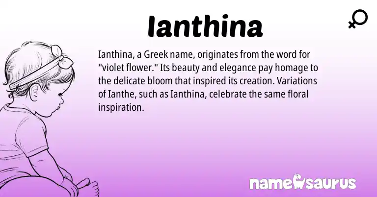 Infographic about Ianthina name meaning, Ianthina is a name from Greek origin(s).