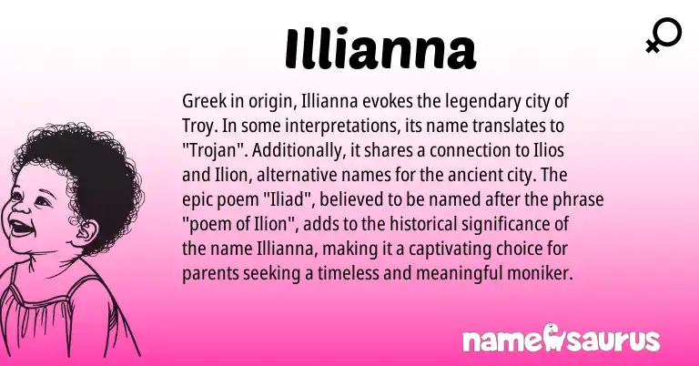 Infographic about Illianna name meaning, Illianna is a name from Greek origin(s).