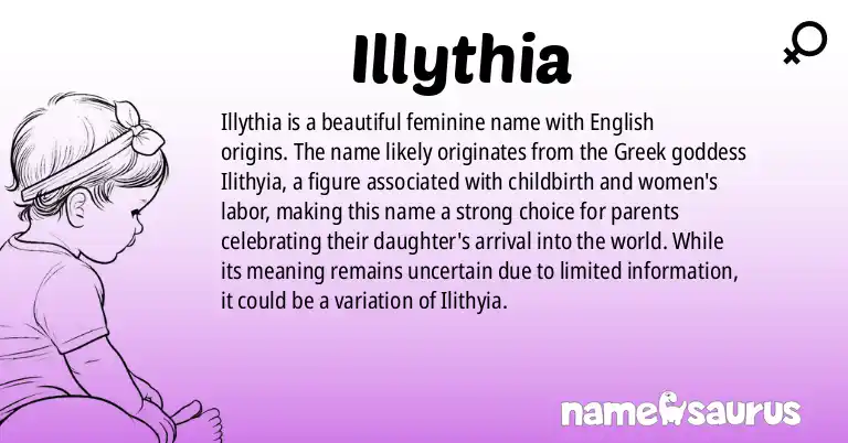 Infographic about Illythia name meaning, Illythia is a name from English origin(s).
