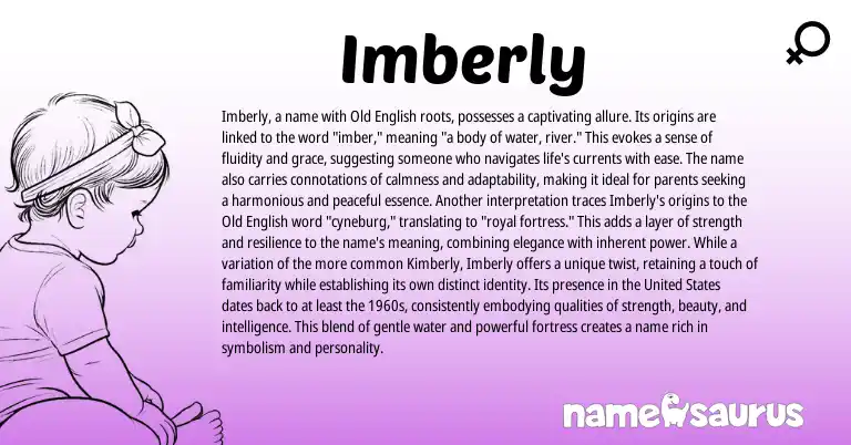 Infographic about Imberly name meaning, Imberly is a name from English origin(s).