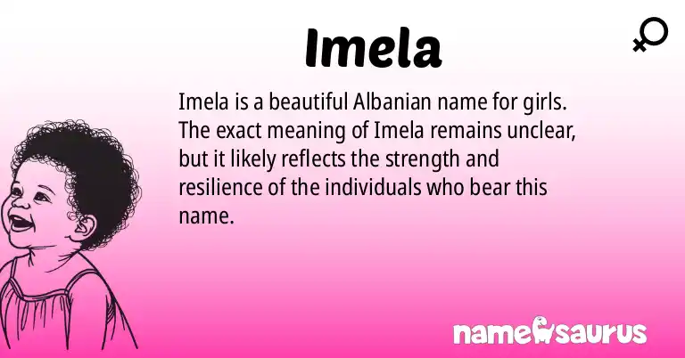 Infographic about Imela name meaning, Imela is a name from Albanian origin(s).
