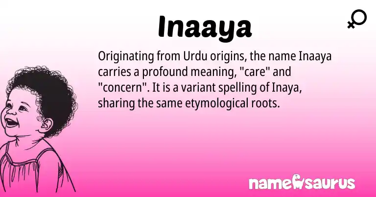 Infographic about Inaaya name meaning, Inaaya is a name from Urdu origin(s).