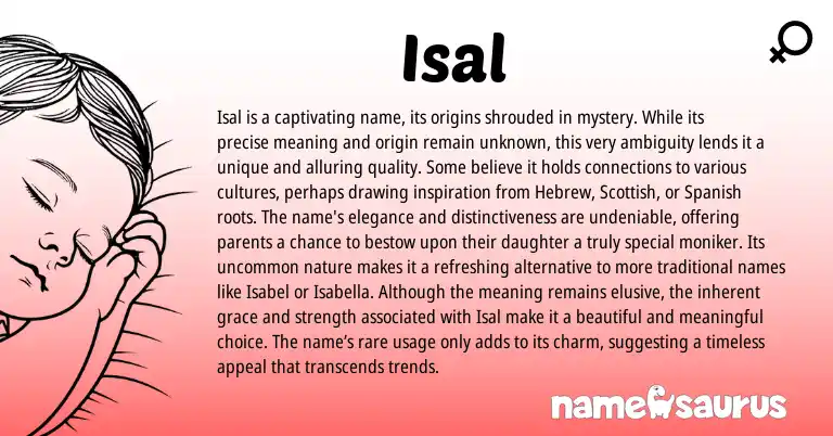 Infographic about Isal name meaning, Isal is a name from Other origin(s).