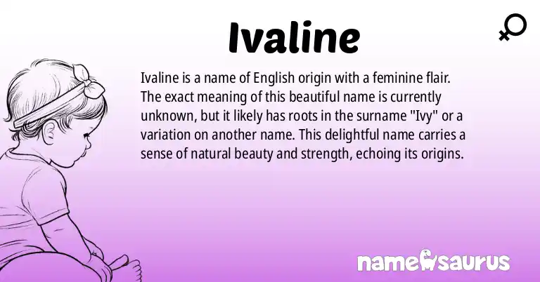 Infographic about Ivaline name meaning, Ivaline is a name from English origin(s).