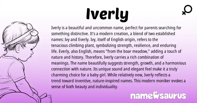 Infographic about Iverly name meaning, Iverly is a name from English origin(s).