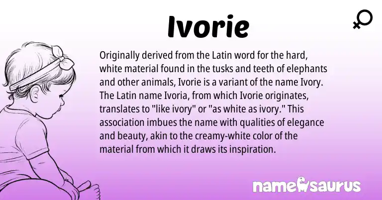Infographic about Ivorie name meaning, Ivorie is a name from Latin origin(s).