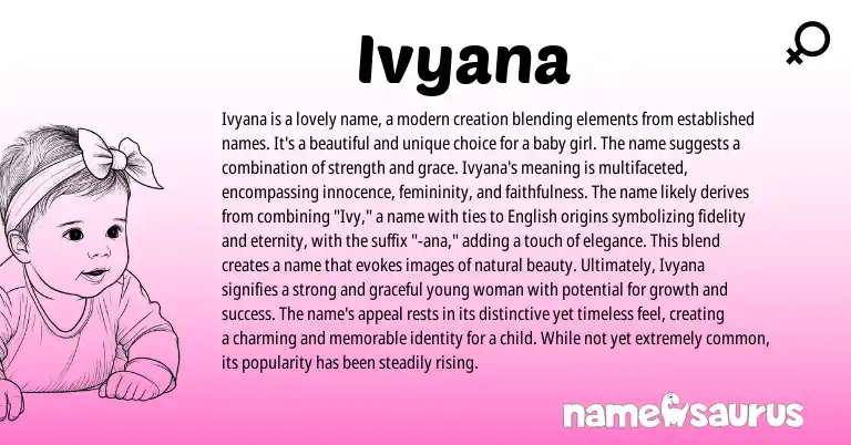 Infographic about Ivyana name meaning, Ivyana is a name from Persian, Other origin(s).