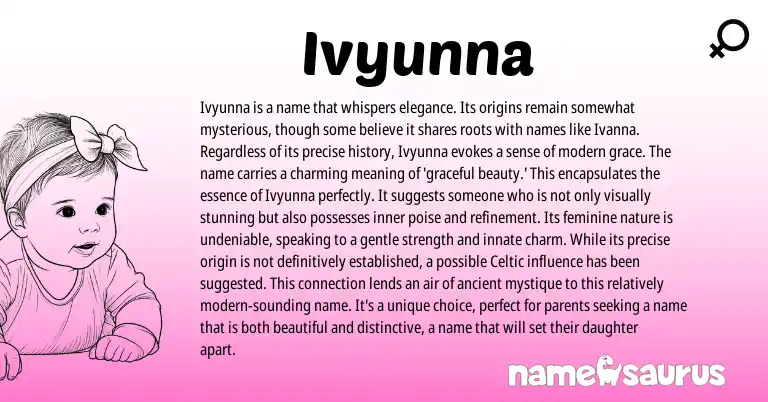 Infographic about Ivyunna name meaning, Ivyunna is a name from Celtic origin(s).