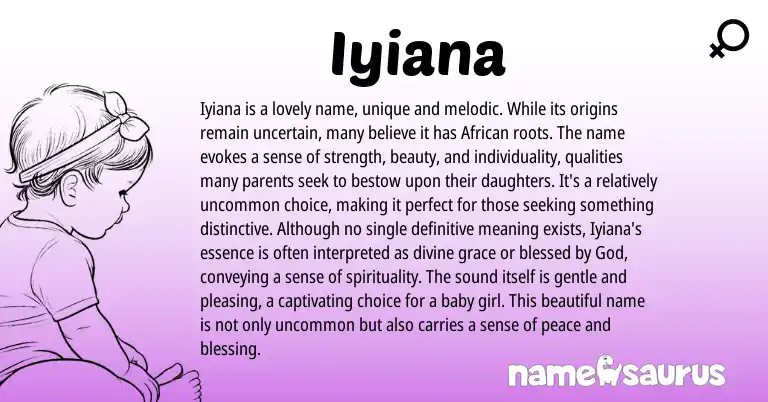 Infographic about Iyiana name meaning, Iyiana is a name from Other origin(s).