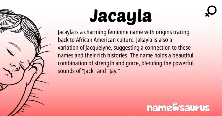 Infographic about Jacayla name meaning, Jacayla is a name from African American origin(s).