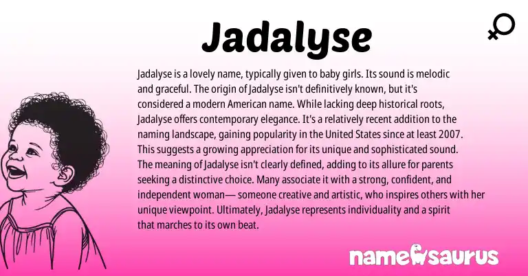 Infographic about Jadalyse name meaning, Jadalyse is a name from Other origin(s).
