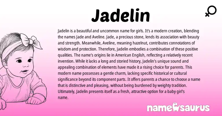 Infographic about Jadelin name meaning, Jadelin is a name from French origin(s).