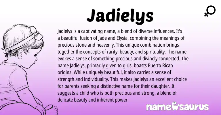 Infographic about Jadielys name meaning, Jadielys is a name from Other origin(s).