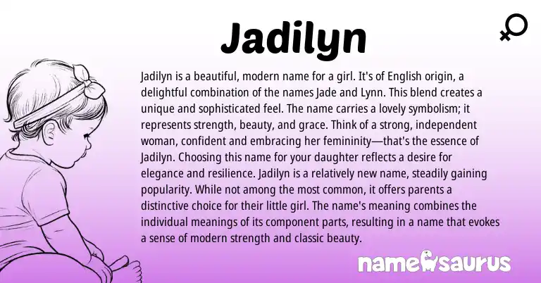 Infographic about Jadilyn name meaning, Jadilyn is a name from Other origin(s).