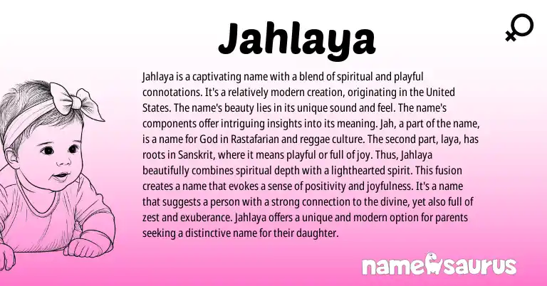 Infographic about Jahlaya name meaning, Jahlaya is a name from Sanskrit origin(s).