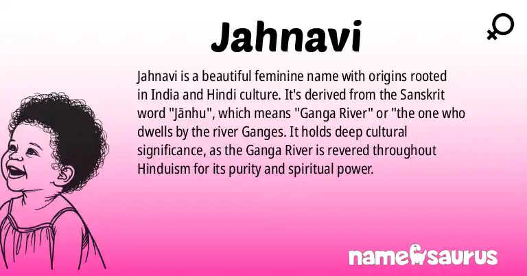 Infographic about Jahnavi name meaning, Jahnavi is a name from Indian, Hindi origin(s).