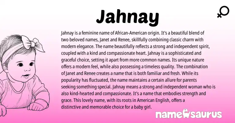 Infographic about Jahnay name meaning, Jahnay is a name from Other origin(s).