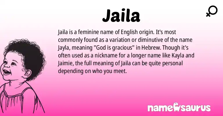 Infographic about Jaila name meaning, Jaila is a name from English origin(s).