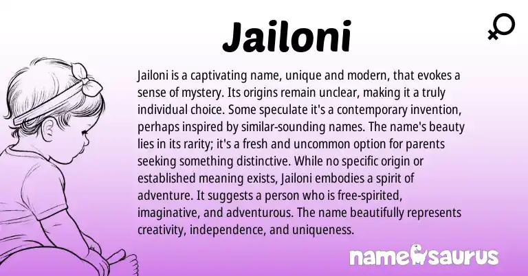 Infographic about Jailoni name meaning, Jailoni is a name from Other origin(s).