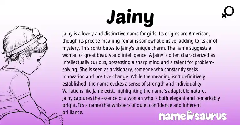 Infographic about Jainy name meaning, Jainy is a name from Other origin(s).