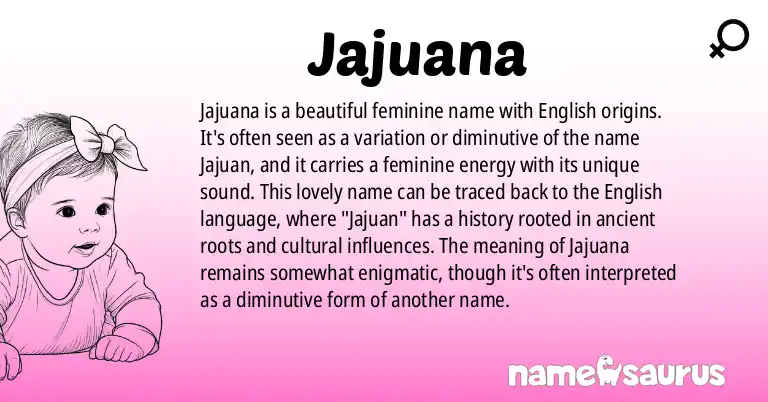 Infographic about Jajuana name meaning, Jajuana is a name from English origin(s).