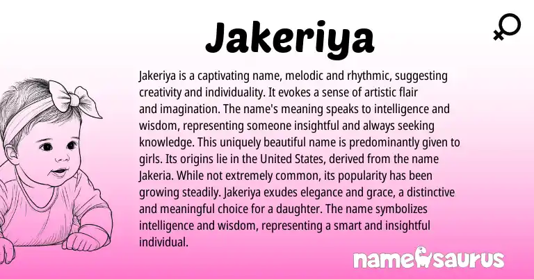 Infographic about Jakeriya name meaning, Jakeriya is a name from Other origin(s).