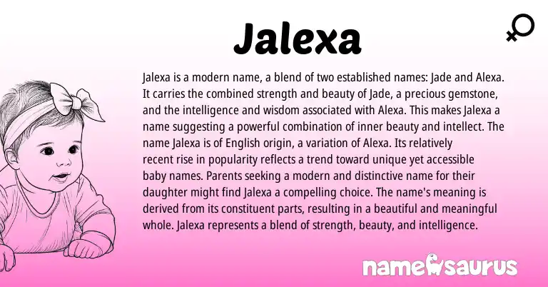 Infographic about Jalexa name meaning, Jalexa is a name from Other origin(s).
