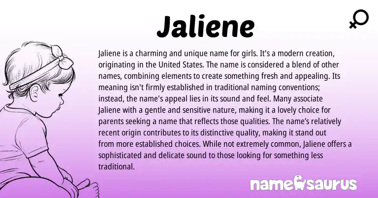 Infographic about Jaliene name meaning, Jaliene is a name from Other origin(s).