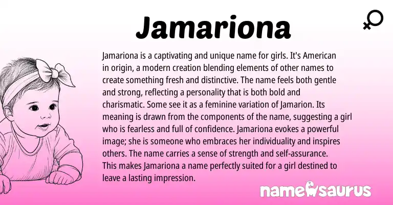 Infographic about Jamariona name meaning, Jamariona is a name from American origin(s).