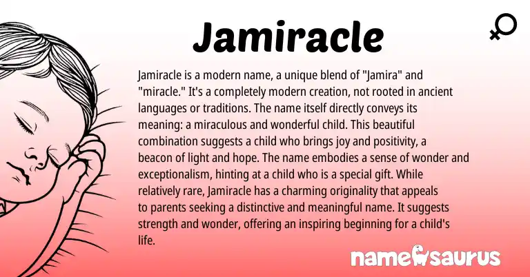Infographic about Jamiracle name meaning, Jamiracle is a name from Other origin(s).