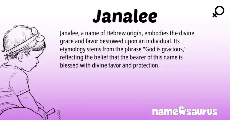 Infographic about Janalee name meaning, Janalee is a name from Hebrew origin(s).