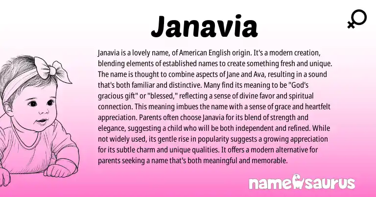 Infographic about Janavia name meaning, Janavia is a name from Other origin(s).