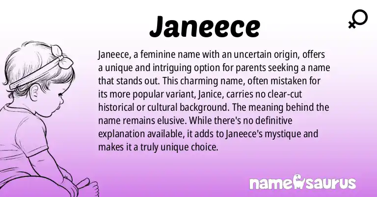 Infographic about Janeece name meaning, Janeece is a name from N/A origin(s).