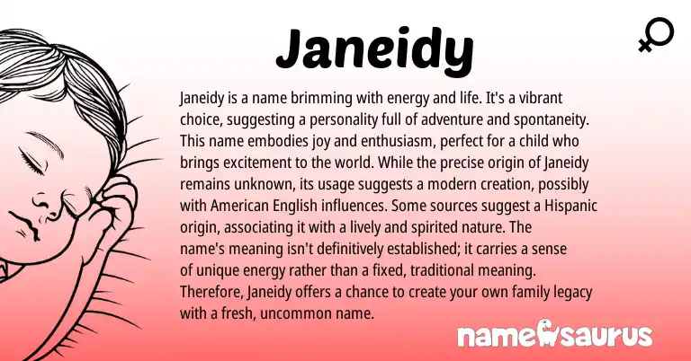 Infographic about Janeidy name meaning, Janeidy is a name from Other origin(s).