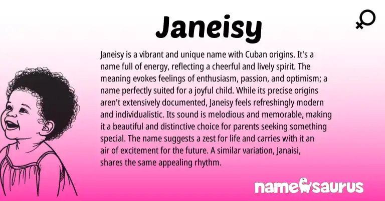 Infographic about Janeisy name meaning, Janeisy is a name from Cuban origin(s).