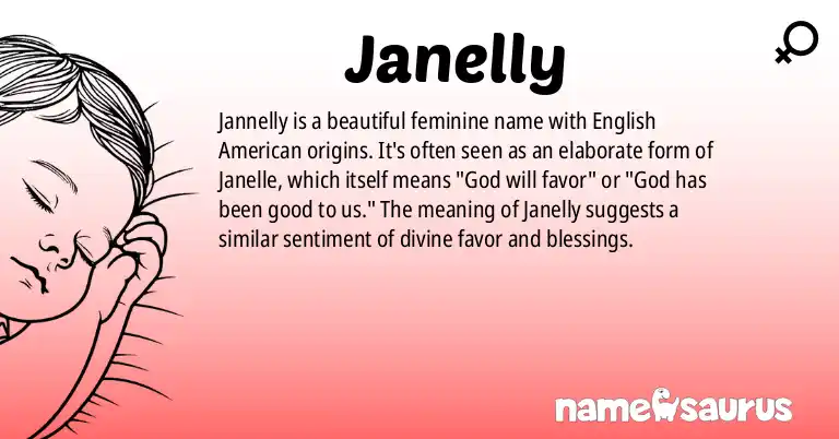 Infographic about Janelly name meaning, Janelly is a name from English (American) origin(s).