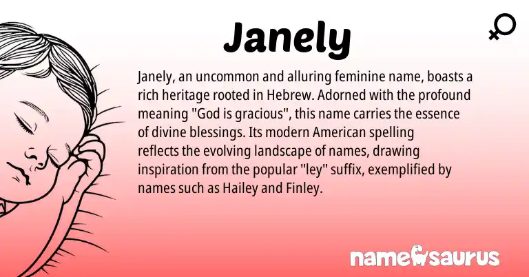 Infographic about Janely name meaning, Janely is a name from American, Hebrew origin(s).