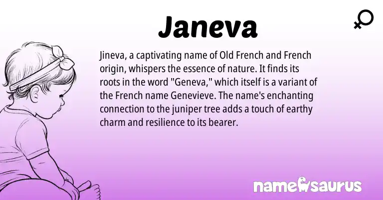 Infographic about Janeva name meaning, Janeva is a name from French, Old French origin(s).