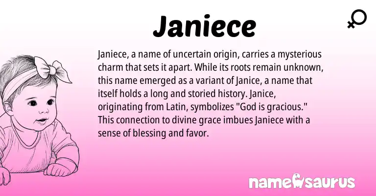 Infographic about Janiece name meaning, Janiece is a name from Latin origin(s).