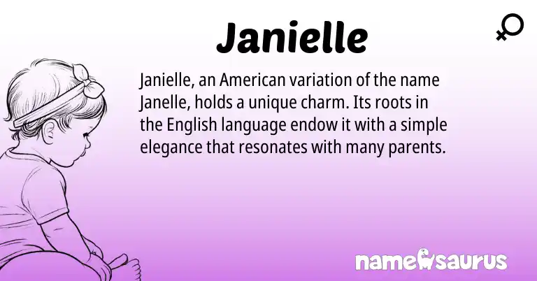 Infographic about Janielle name meaning, Janielle is a name from English, American origin(s).