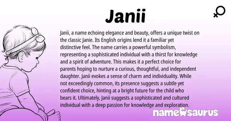 Infographic about Janii name meaning, Janii is a name from Other origin(s).