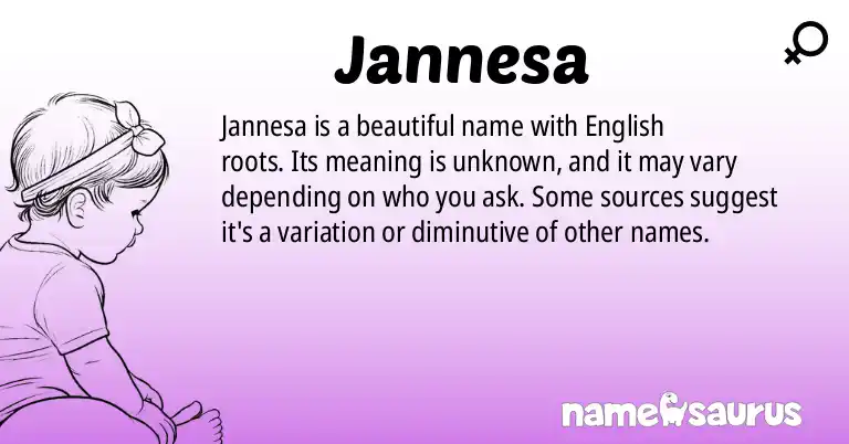 Infographic about Jannesa name meaning, Jannesa is a name from English origin(s).