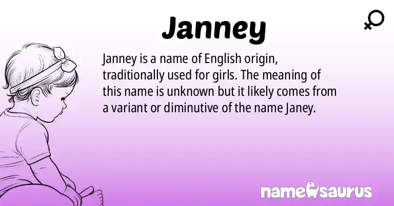 Infographic about Janney name meaning, Janney is a name from English origin(s).