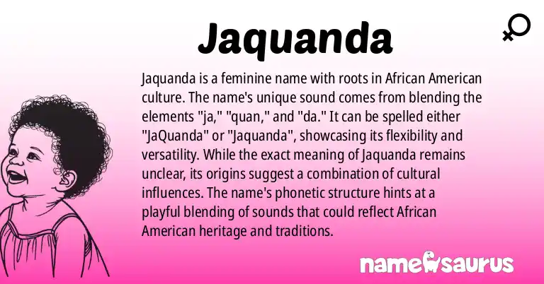 Infographic about Jaquanda name meaning, Jaquanda is a name from African American origin(s).