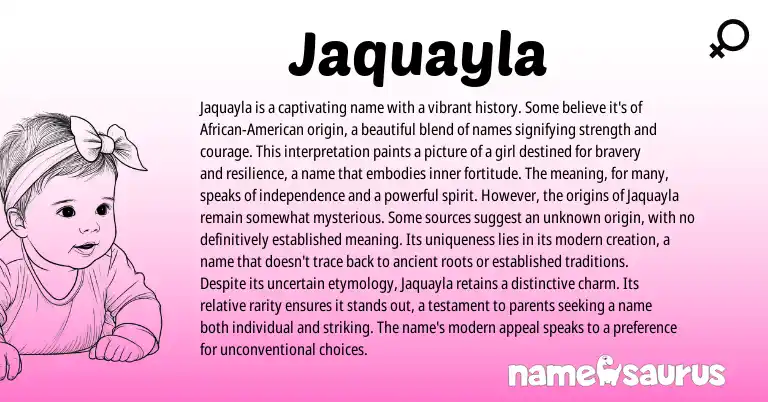 Infographic about Jaquayla name meaning, Jaquayla is a name from Other origin(s).