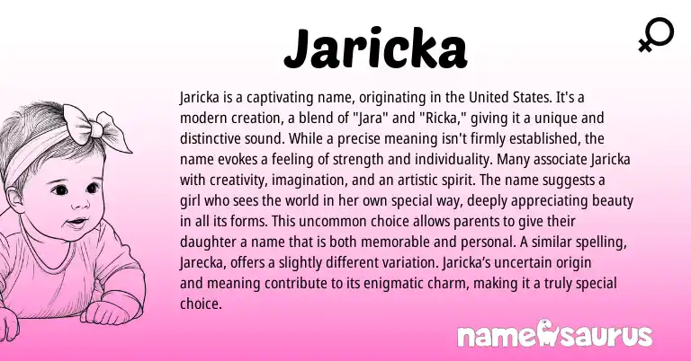 Infographic about Jaricka name meaning, Jaricka is a name from Other origin(s).