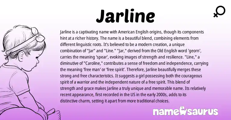 Infographic about Jarline name meaning, Jarline is a name from English origin(s).